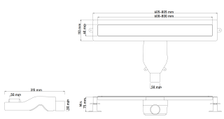 Душевой лоток Boheme Premium Linear 982-60-GM 60 см оружейная сталь